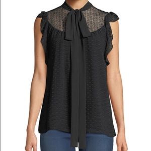 NWT Black Michael Kors Tie Front Blouse